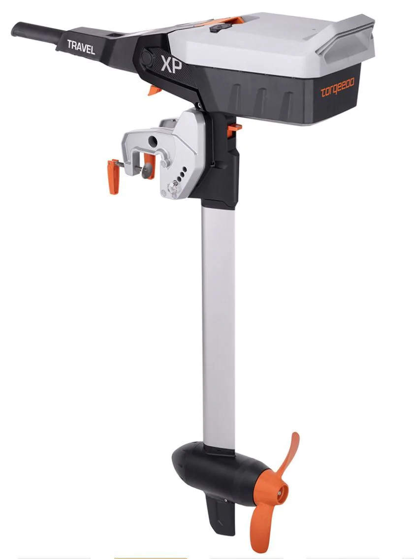 Moteur électrique Torqeedo Travel XP barre franche avec batterie lithium intégrée et chargeur