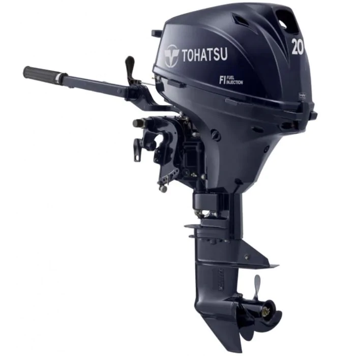 Tohatsu 20CV 4T arbre long démarrage électrique barre franche