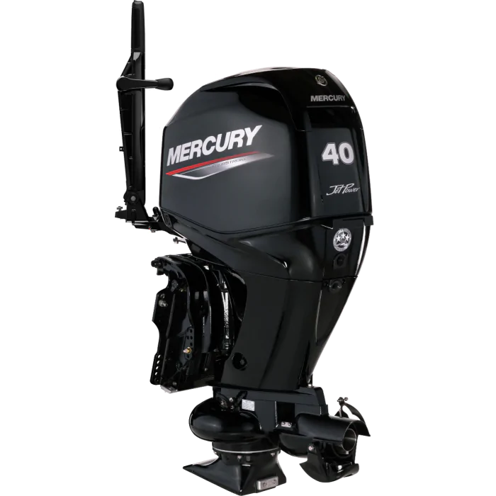 Mercury 40CV 4T Hydrojet EFI arbre long démarrage électrique et TRIM barre franche