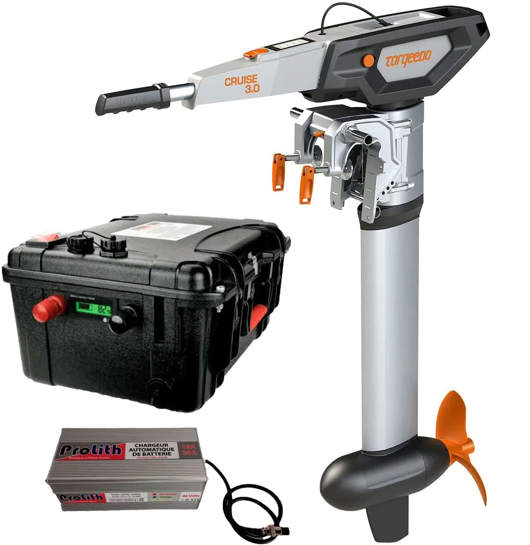 Pack luxe moteur électrique Torqeedo Cruise 3.0 barre franche