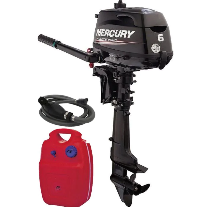 Pack Mercury 6CV 4T arbre court démarrage manuel barre franche + kit nourrice 12 litres – Image 3